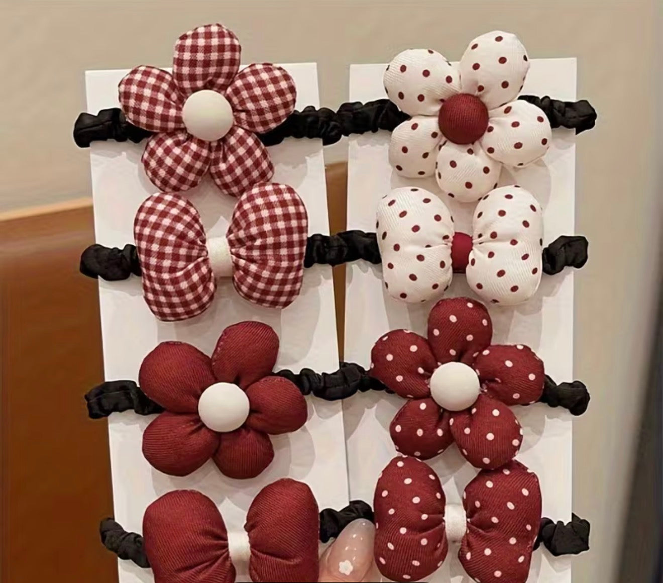 Bow Scrunchies 8 Pack)