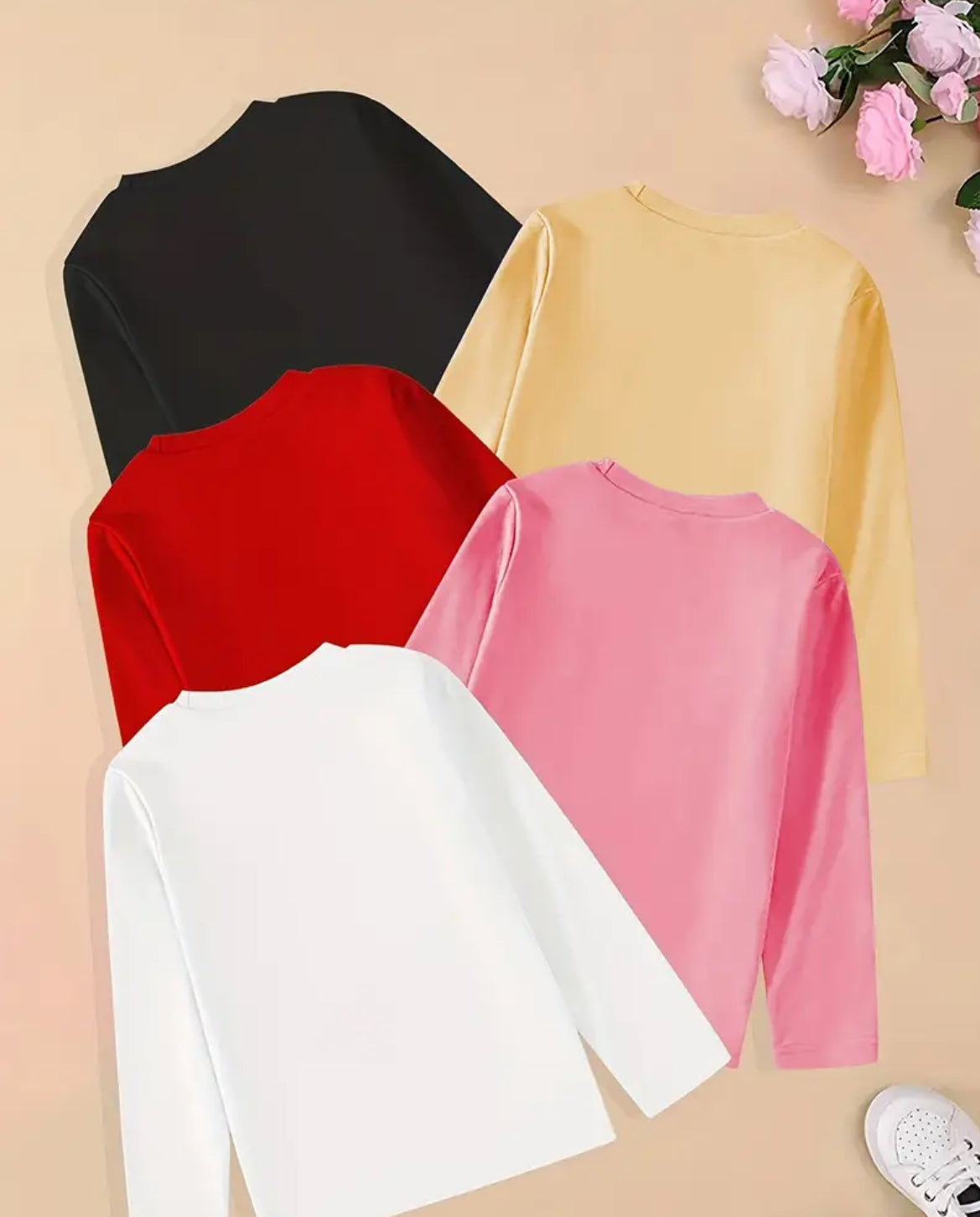 Long Sleeve Heart Tops (5Pack)