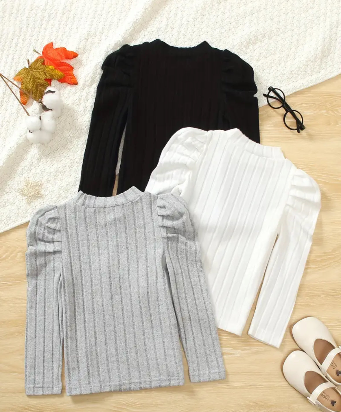 Ruffle Shoulder Top (Pack of 3)