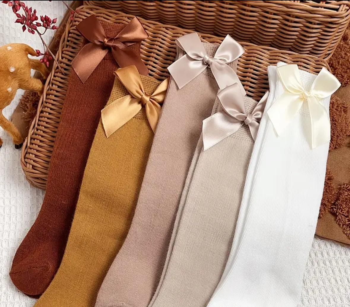 Bow Nit Socks (Pack of 5)