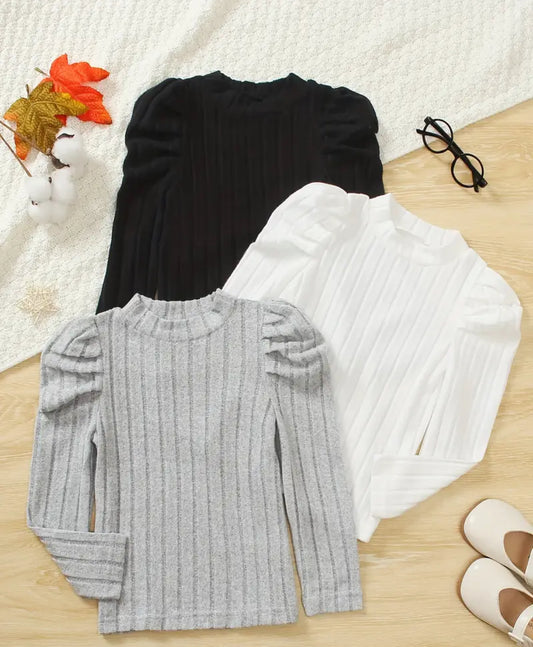 Ruffle Shoulder Top (Pack of 3)