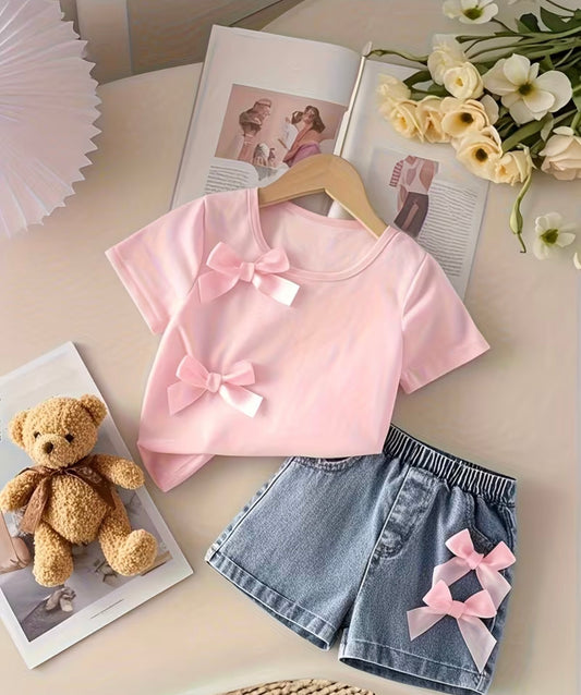 Bow Top and Shorts Set