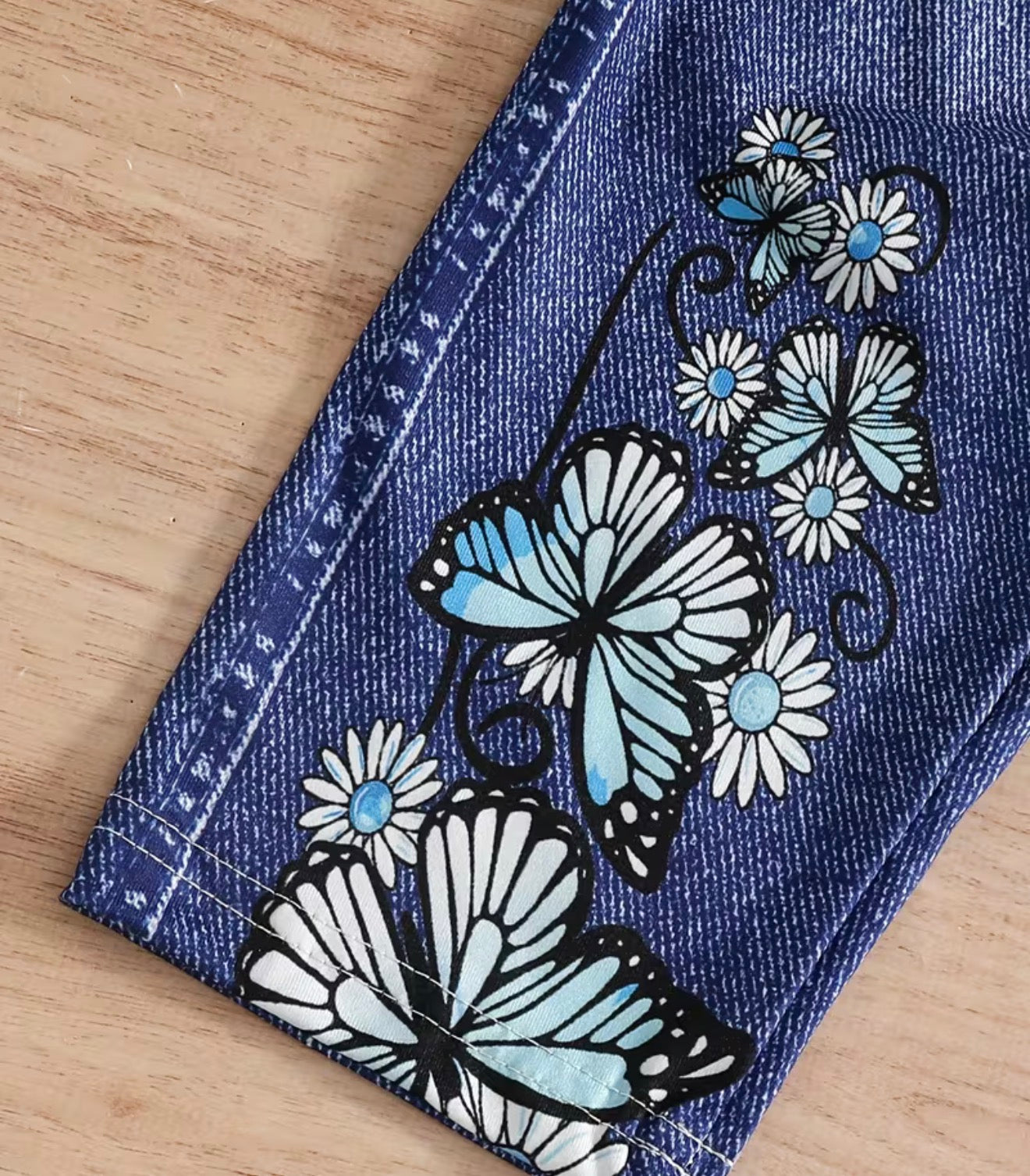 Butterfly high waisted Jeans Set