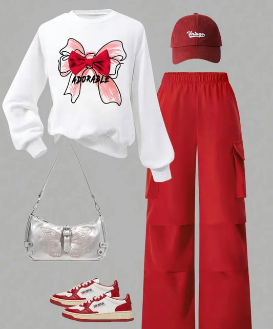 Long Sleeve Bow Top and Pants