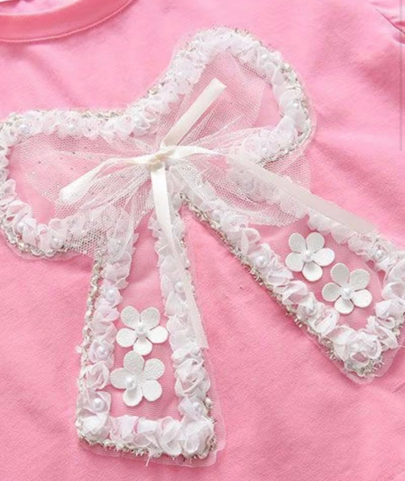Lace Bow T Shirt