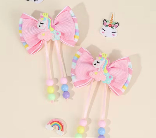 Pink Unicorn hair clip (2 Pieces)