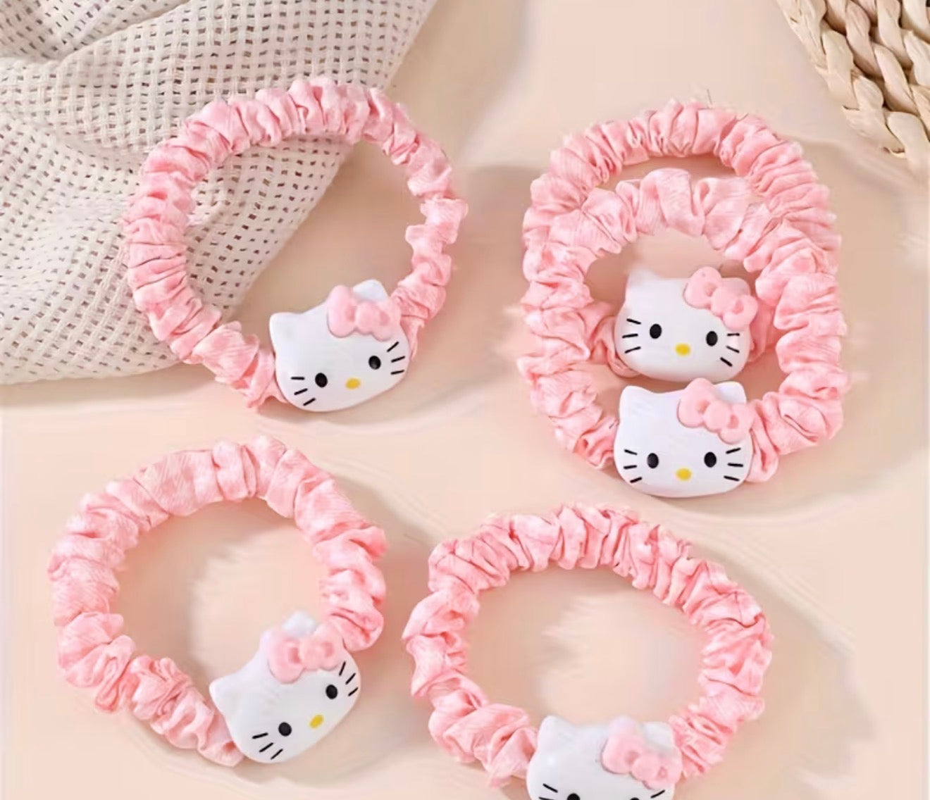Hello Kitty Scrunchies (5 Pieces)