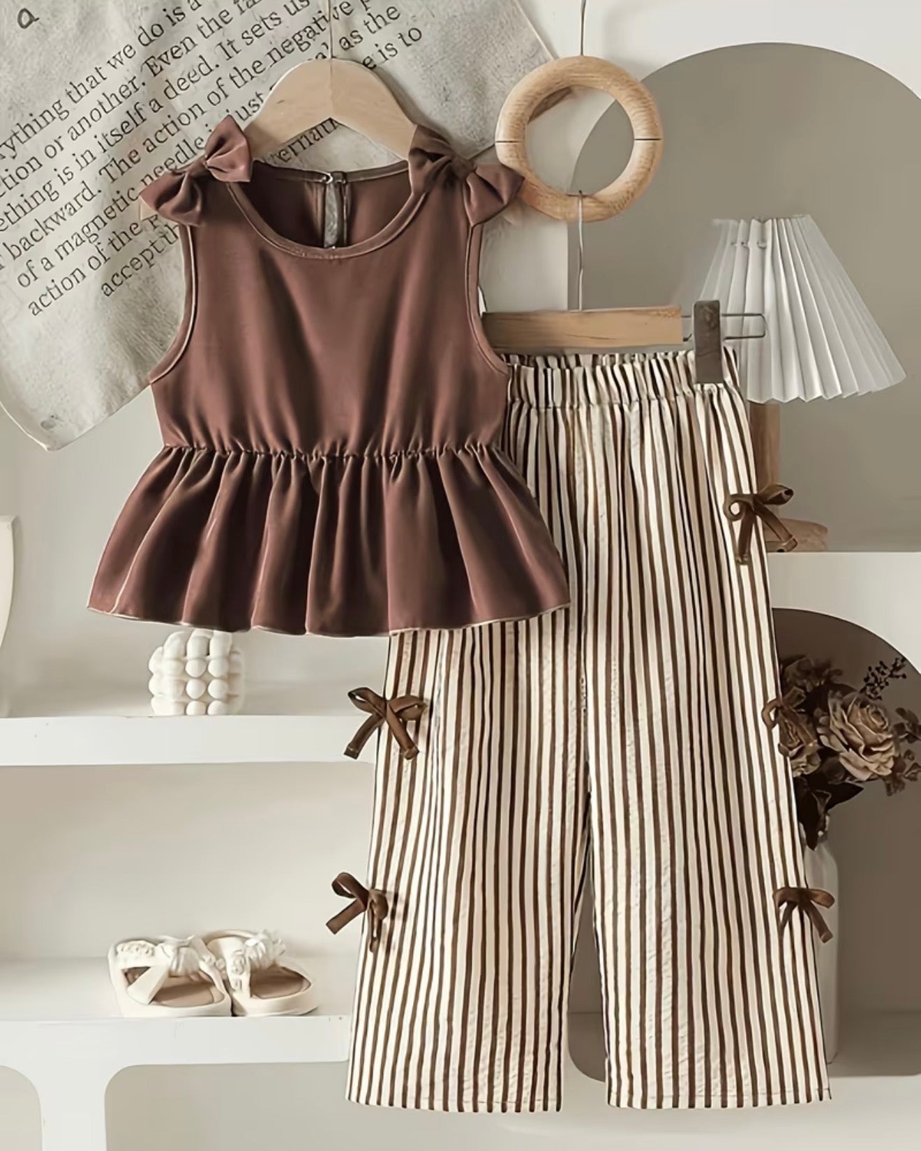 Bowknot Sleeveless Top Set