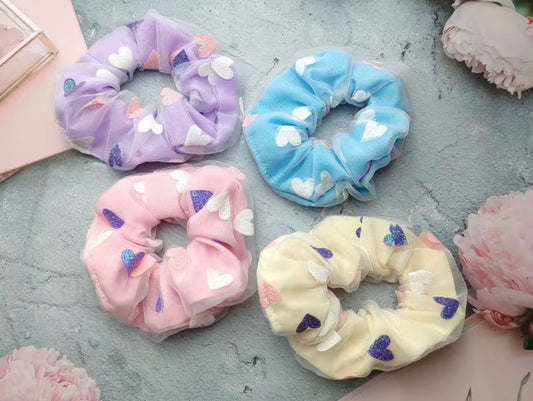 Mesh Heart Hair ties (4 Pieces)