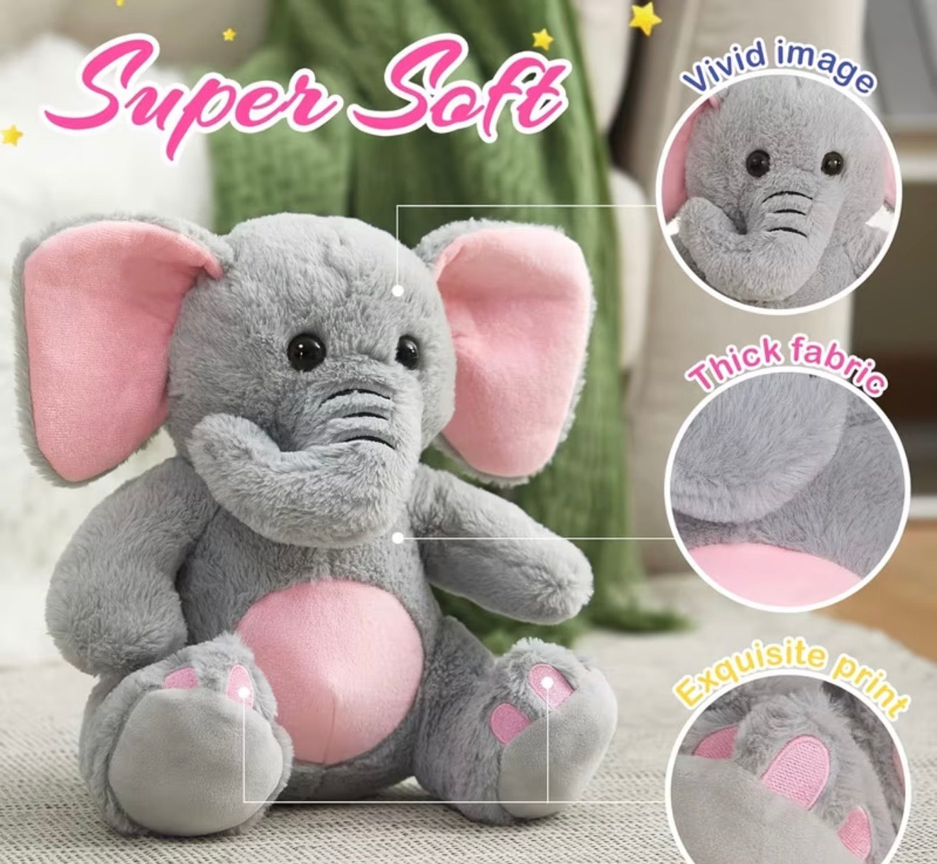 Elephant Plush Glow Toy