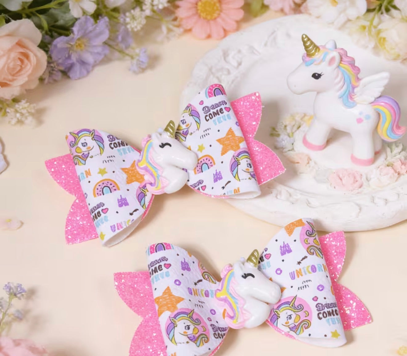 Unicorn Hair Bow
